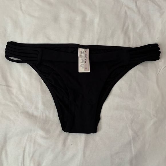 Seafolly Black Bikini Bottom Sz 12 NWOT | Seafolly Bikini | Bikini Bottom NEW - - Picture 2 of 6